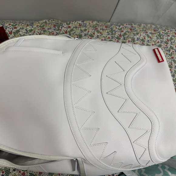 Sprayground White Backpack with Shark Motif